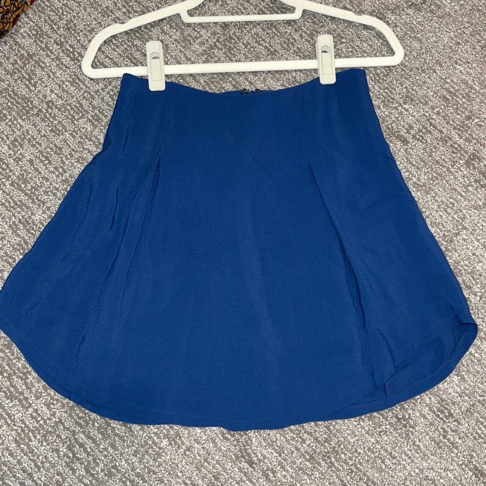 Reformation navy flowy mini skirt